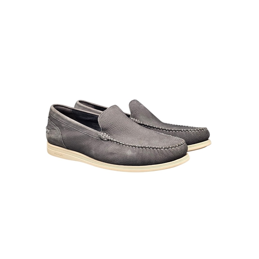 Cole Haan Mens Size 12 US EUC Harwich Grey Leather Venetian Loafers Casual Shoes